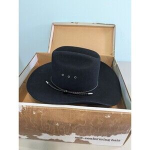 Resistol Black Beaver 4X Self Conforming Long Oval Western Cowboy Hat Size 7 1/8